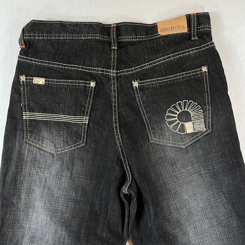 Vintage Akademiks Jeans Mens 34/34 (Fit 33x32) Black Denim Y2K Streetwear